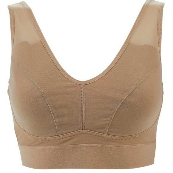 Rhonda Shear 3-pack Mesh Front Leisure Bra LARGE - Picture 5 of 9